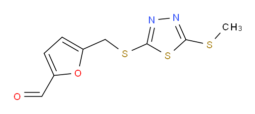 5-(((5-(methylthio)-1,3,4-thiadiazol-2-yl)thio)methyl)furan-2-carbaldehyde