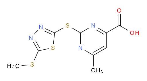 6-methyl-2-((5-(methylthio)-1,3,4-thiadiazol-2-yl)thio)pyrimidine-4-carboxylic acid