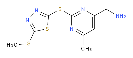 (6-methyl-2-((5-(methylthio)-1,3,4-thiadiazol-2-yl)thio)pyrimidin-4-yl)methanamine