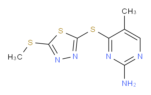 5-methyl-4-((5-(methylthio)-1,3,4-thiadiazol-2-yl)thio)pyrimidin-2-amine