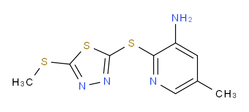 5-methyl-2-((5-(methylthio)-1,3,4-thiadiazol-2-yl)thio)pyridin-3-amine