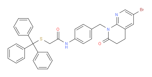 N-(4-((6-bromo-2-oxo-3,4-dihydro-1,8-naphthyridin-1(2H)-yl)methyl)phenyl)-2-(tritylthio)acetamide