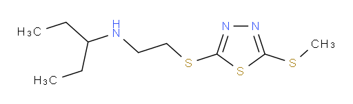 N-(2-((5-(methylthio)-1,3,4-thiadiazol-2-yl)thio)ethyl)pentan-3-amine