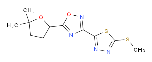 5-(5,5-dimethyltetrahydrofuran-2-yl)-3-(5-(methylthio)-1,3,4-thiadiazol-2-yl)-1,2,4-oxadiazole