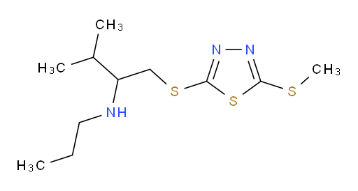 3-methyl-1-((5-(methylthio)-1,3,4-thiadiazol-2-yl)thio)-N-propylbutan-2-amine