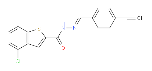 (E)-4-chloro-N'-(4-ethynylbenzylidene)benzo[b]thiophene-2-carbohydrazide