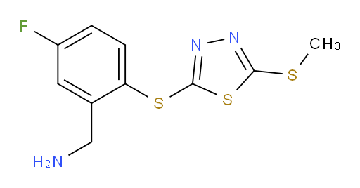 (5-fluoro-2-((5-(methylthio)-1,3,4-thiadiazol-2-yl)thio)phenyl)methanamine