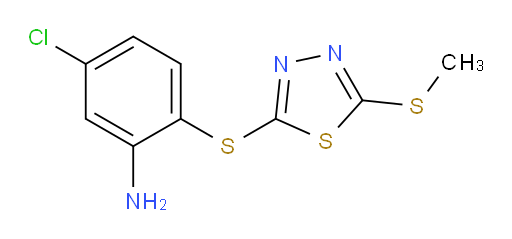 5-chloro-2-((5-(methylthio)-1,3,4-thiadiazol-2-yl)thio)aniline