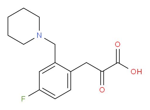 3-(4-fluoro-2-(piperidin-1-ylmethyl)phenyl)-2-oxopropanoic acid