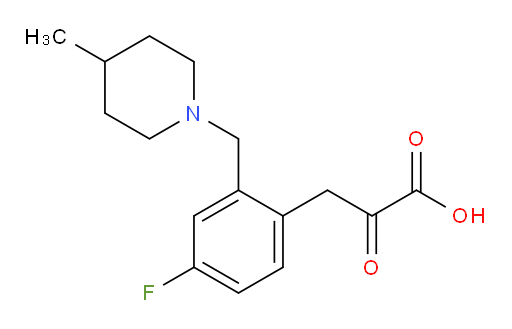 3-(4-fluoro-2-((4-methylpiperidin-1-yl)methyl)phenyl)-2-oxopropanoic acid