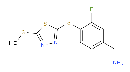 (3-fluoro-4-((5-(methylthio)-1,3,4-thiadiazol-2-yl)thio)phenyl)methanamine