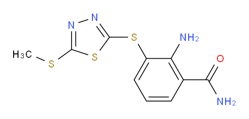 2-amino-3-((5-(methylthio)-1,3,4-thiadiazol-2-yl)thio)benzamide