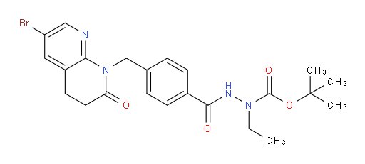 tert-butyl 2-(4-((6-bromo-2-oxo-3,4-dihydro-1,8-naphthyridin-1(2H)-yl)methyl)benzoyl)-1-ethylhydrazinecarboxylate