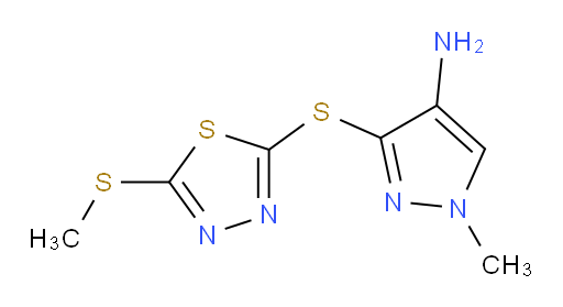1-methyl-3-((5-(methylthio)-1,3,4-thiadiazol-2-yl)thio)-1H-pyrazol-4-amine