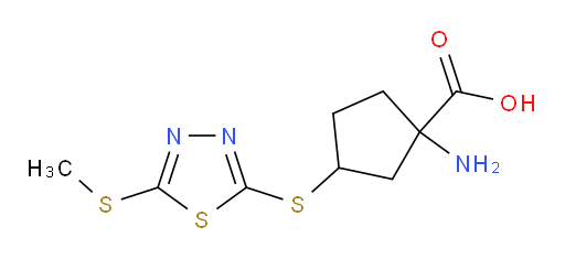 1-amino-3-((5-(methylthio)-1,3,4-thiadiazol-2-yl)thio)cyclopentanecarboxylic acid