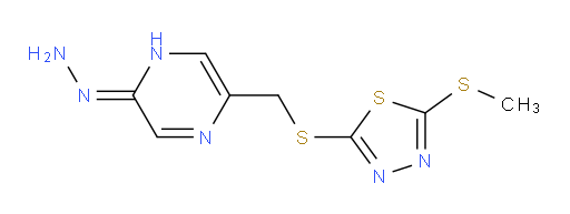(Z)-2-(((5-hydrazono-4,5-dihydropyrazin-2-yl)methyl)thio)-5-(methylthio)-1,3,4-thiadiazole