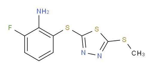 2-fluoro-6-((5-(methylthio)-1,3,4-thiadiazol-2-yl)thio)aniline