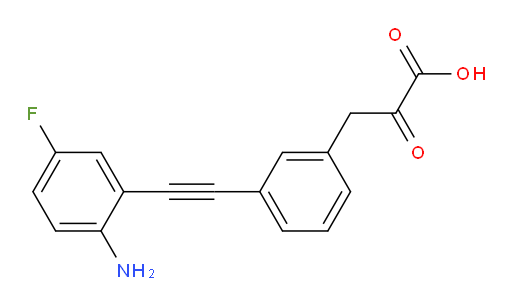 3-(3-((2-amino-5-fluorophenyl)ethynyl)phenyl)-2-oxopropanoic acid