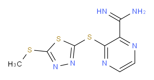 3-((5-(methylthio)-1,3,4-thiadiazol-2-yl)thio)pyrazine-2-carboximidamide