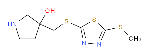 3-(((5-(methylthio)-1,3,4-thiadiazol-2-yl)thio)methyl)pyrrolidin-3-ol
