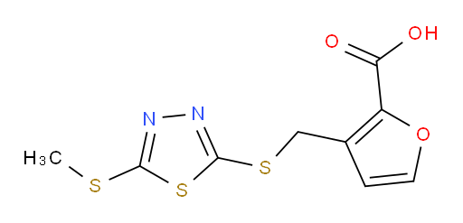 3-(((5-(methylthio)-1,3,4-thiadiazol-2-yl)thio)methyl)furan-2-carboxylic acid