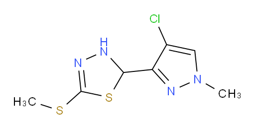 2-(4-chloro-1-methyl-1H-pyrazol-3-yl)-5-(methylthio)-2,3-dihydro-1,3,4-thiadiazole