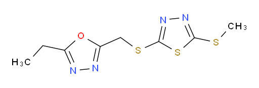 2-ethyl-5-(((5-(methylthio)-1,3,4-thiadiazol-2-yl)thio)methyl)-1,3,4-oxadiazole