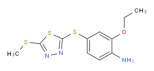 2-ethoxy-4-((5-(methylthio)-1,3,4-thiadiazol-2-yl)thio)aniline