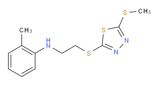 2-methyl-N-(2-((5-(methylthio)-1,3,4-thiadiazol-2-yl)thio)ethyl)aniline