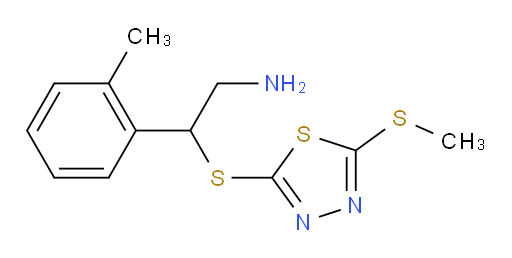 2-((5-(methylthio)-1,3,4-thiadiazol-2-yl)thio)-2-(o-tolyl)ethanamine