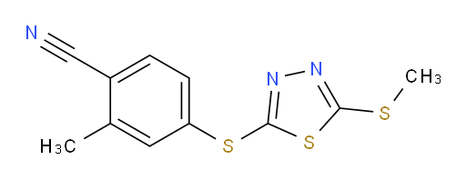 2-methyl-4-((5-(methylthio)-1,3,4-thiadiazol-2-yl)thio)benzonitrile