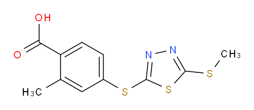2-methyl-4-((5-(methylthio)-1,3,4-thiadiazol-2-yl)thio)benzoic acid