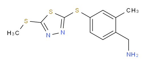 (2-methyl-4-((5-(methylthio)-1,3,4-thiadiazol-2-yl)thio)phenyl)methanamine