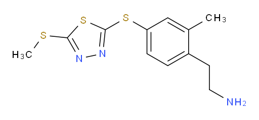 2-(2-methyl-4-((5-(methylthio)-1,3,4-thiadiazol-2-yl)thio)phenyl)ethanamine
