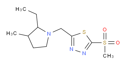 2-((2-ethyl-3-methylpyrrolidin-1-yl)methyl)-5-(methylsulfonyl)-1,3,4-thiadiazole