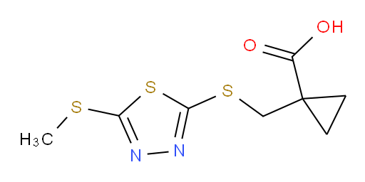 1-(((5-(methylthio)-1,3,4-thiadiazol-2-yl)thio)methyl)cyclopropanecarboxylic acid
