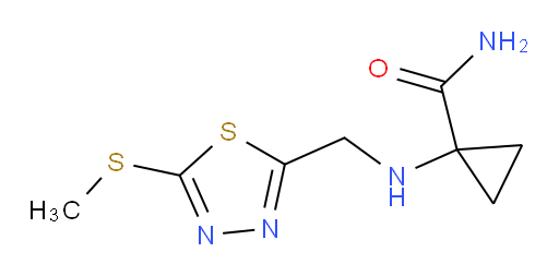 1-(((5-(methylthio)-1,3,4-thiadiazol-2-yl)methyl)amino)cyclopropanecarboxamide