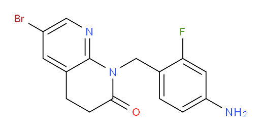 1-(4-amino-2-fluorobenzyl)-6-bromo-3,4-dihydro-1,8-naphthyridin-2(1H)-one
