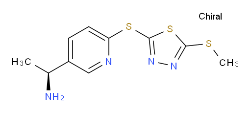 (S)-1-(6-((5-(methylthio)-1,3,4-thiadiazol-2-yl)thio)pyridin-3-yl)ethanamine