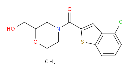 (4-chlorobenzo[b]thiophen-2-yl)(2-(hydroxymethyl)-6-methylmorpholino)methanone