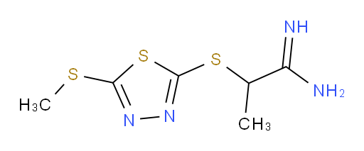 2-((5-(methylthio)-1,3,4-thiadiazol-2-yl)thio)propanimidamide