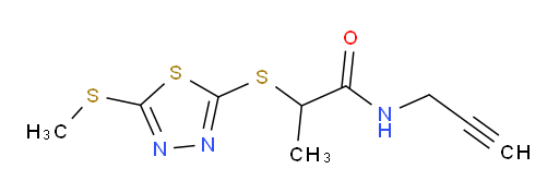 2-((5-(methylthio)-1,3,4-thiadiazol-2-yl)thio)-N-(prop-2-yn-1-yl)propanamide