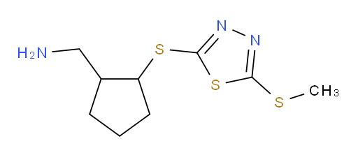 (2-((5-(methylthio)-1,3,4-thiadiazol-2-yl)thio)cyclopentyl)methanamine