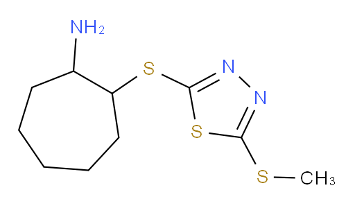 2-((5-(methylthio)-1,3,4-thiadiazol-2-yl)thio)cycloheptanamine