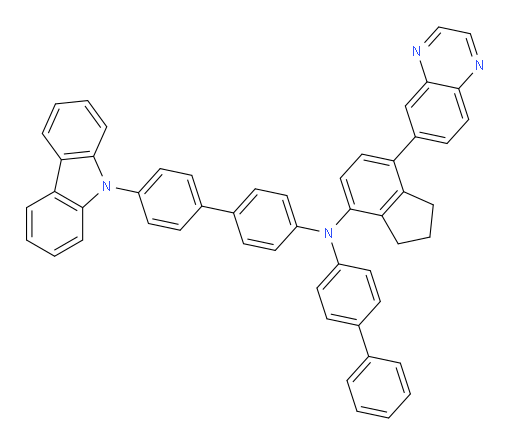 N-(4'-(9H-carbazol-9-yl)-[1,1'-biphenyl]-4-yl)-N-([1,1'-biphenyl]-4-yl)-7-(quinoxalin-6-yl)-2,3-dihydro-1H-inden-4-amine