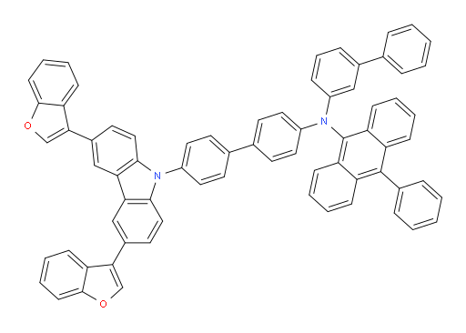 N-([1,1'-biphenyl]-3-yl)-N-(4'-(3,6-di(benzofuran-3-yl)-9H-carbazol-9-yl)-[1,1'-biphenyl]-4-yl)-10-phenylanthracen-9-amine