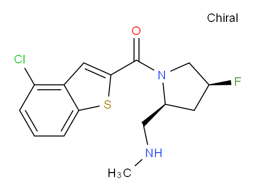 (4-chlorobenzo[b]thiophen-2-yl)((2S,4S)-4-fluoro-2-((methylamino)methyl)pyrrolidin-1-yl)methanone