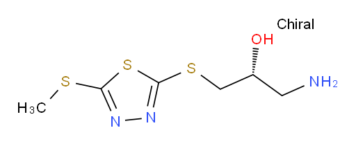 (R)-1-amino-3-((5-(methylthio)-1,3,4-thiadiazol-2-yl)thio)propan-2-ol