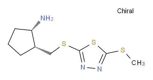 (1S,2R)-2-(((5-(methylthio)-1,3,4-thiadiazol-2-yl)thio)methyl)cyclopentanamine