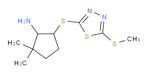 2,2-dimethyl-5-((5-(methylthio)-1,3,4-thiadiazol-2-yl)thio)cyclopentanamine